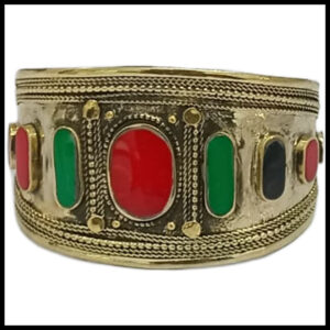 Afghani Antique Style Stone Cuff Bracelet