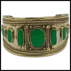 Afghani Antique Style Stone Cuff Bracelet