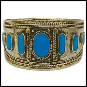 Afghani Antique Style Stone Cuff Bracelet
