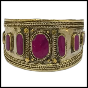 Afghani Antique Style Stone Cuff Bracelet