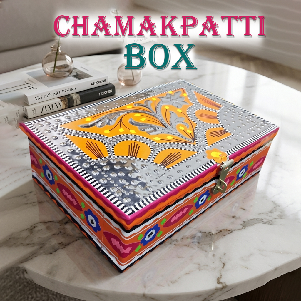 Chamakpatti Box: Real Truck Art Design for Storage and Decoration (W-25, H-17 cm)