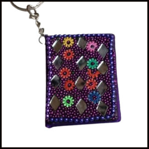 Handmade Decorative Book Key Chain – Traditional Art Design