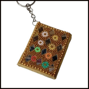 Handmade Decorative Book Key Chain – Traditional Art Design