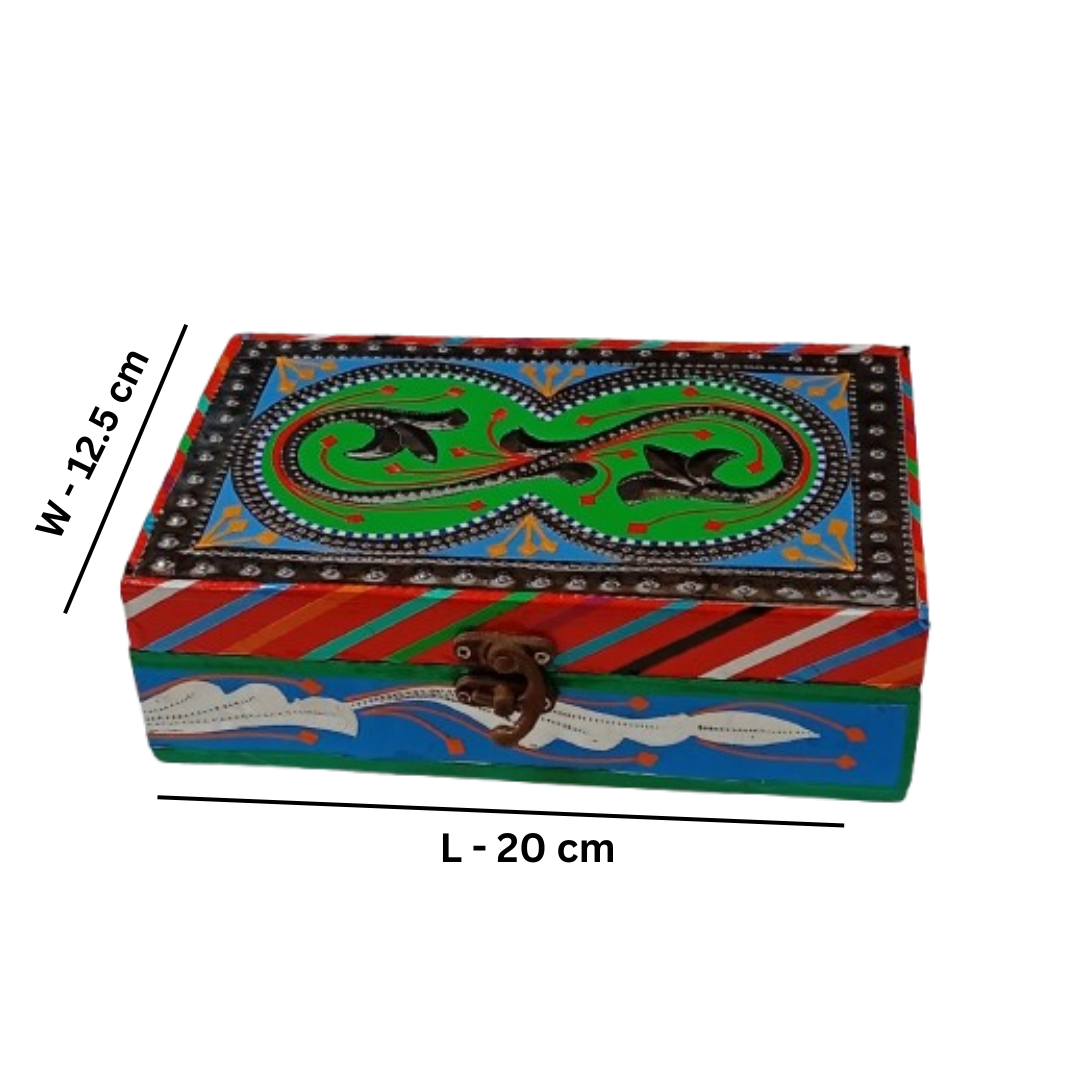 Housewarming Gift Box – Traditional Pakistani Truck Art Home Décor Decorative Storage Accessory for New Homes, Shelves and Display Tables Unique Christmas and New Home Present for Friends and Family (W-12.5, L-20 cm) - Image 2