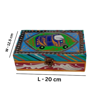 Art Lover Gift Box – Traditional Pakistani Truck Art Decoration Cultural Storage Accessory Inspired by South Asian Folk Art and Craftsmanship Unique Christmas Present for Artists, Collectors and Traditional Design Fans (W-12.5, L-20 cm)