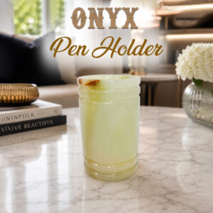 Onyx Pen Holder (Size-H:12cm X W:7cm)