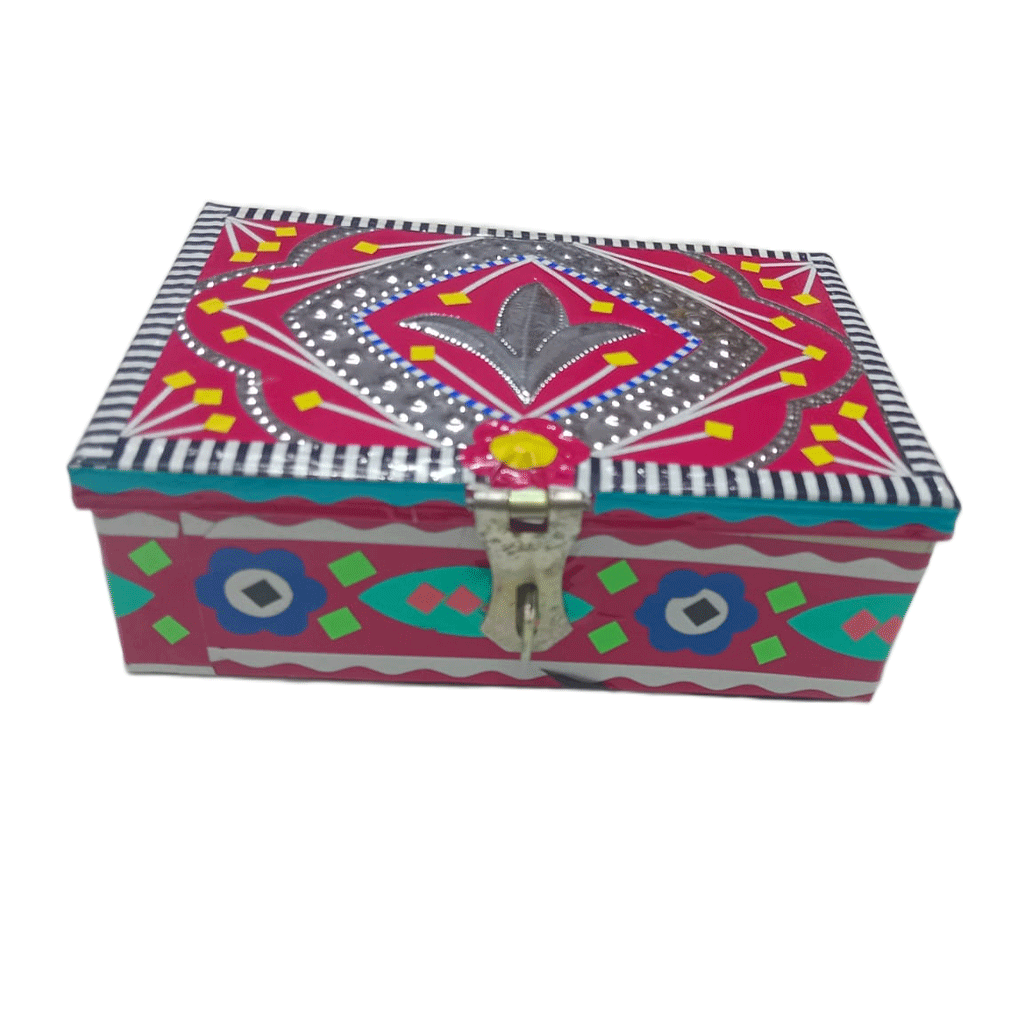 Chamakpatti Box: Real Truck Art Design for Storage and Decoration (W-16, H-11 cm) - Image 3