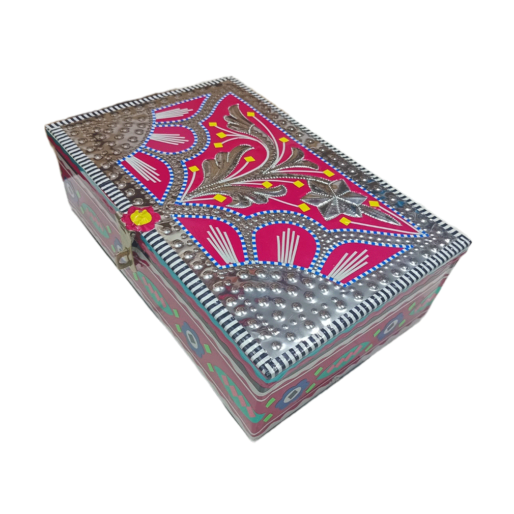Chamakpatti Box: Real Truck Art Design for Storage and Decoration (W-25, H-17 cm) - Image 10