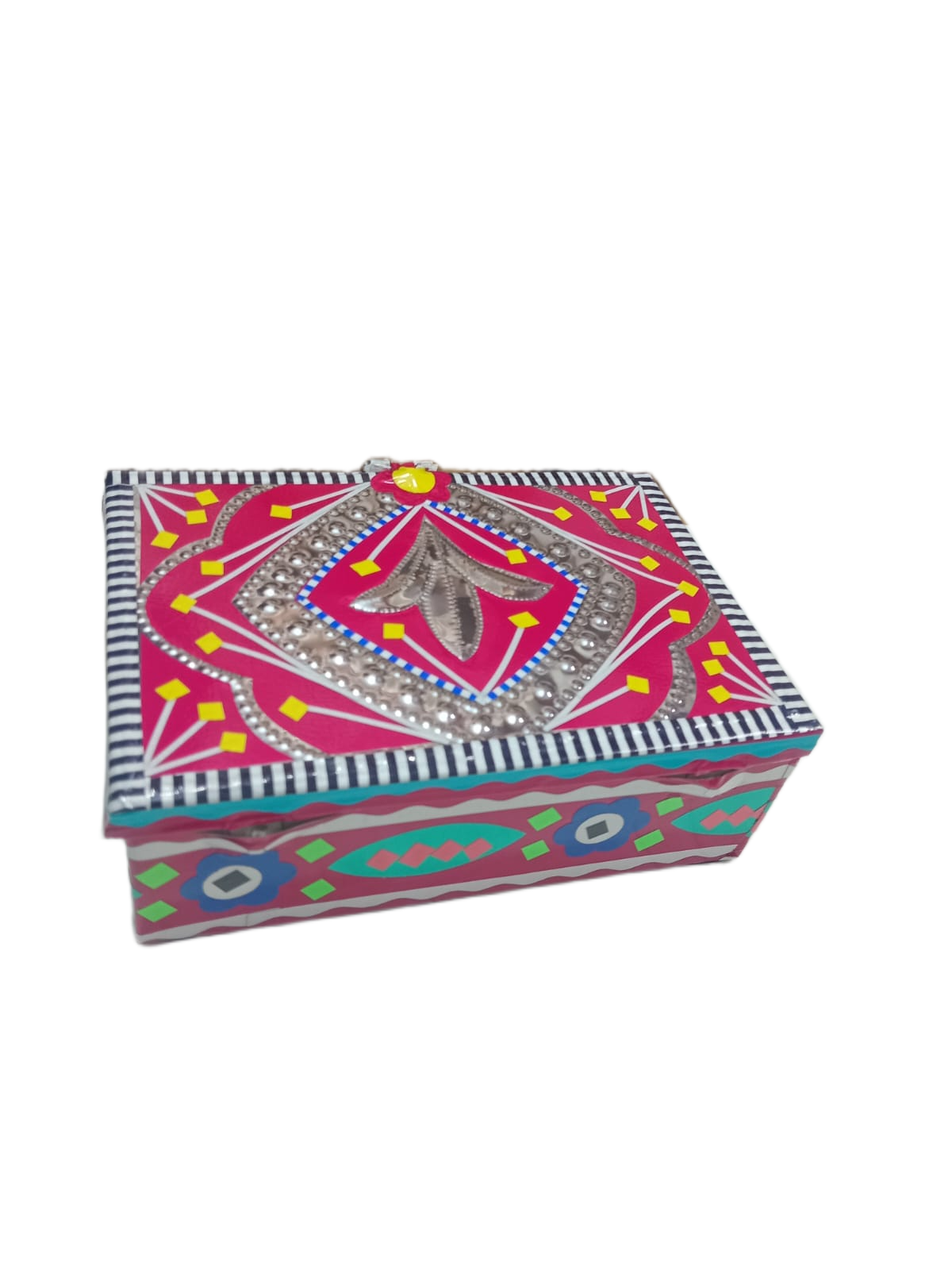 Chamakpatti Box: Real Truck Art Design for Storage and Decoration (W-16, H-11 cm) - Image 4