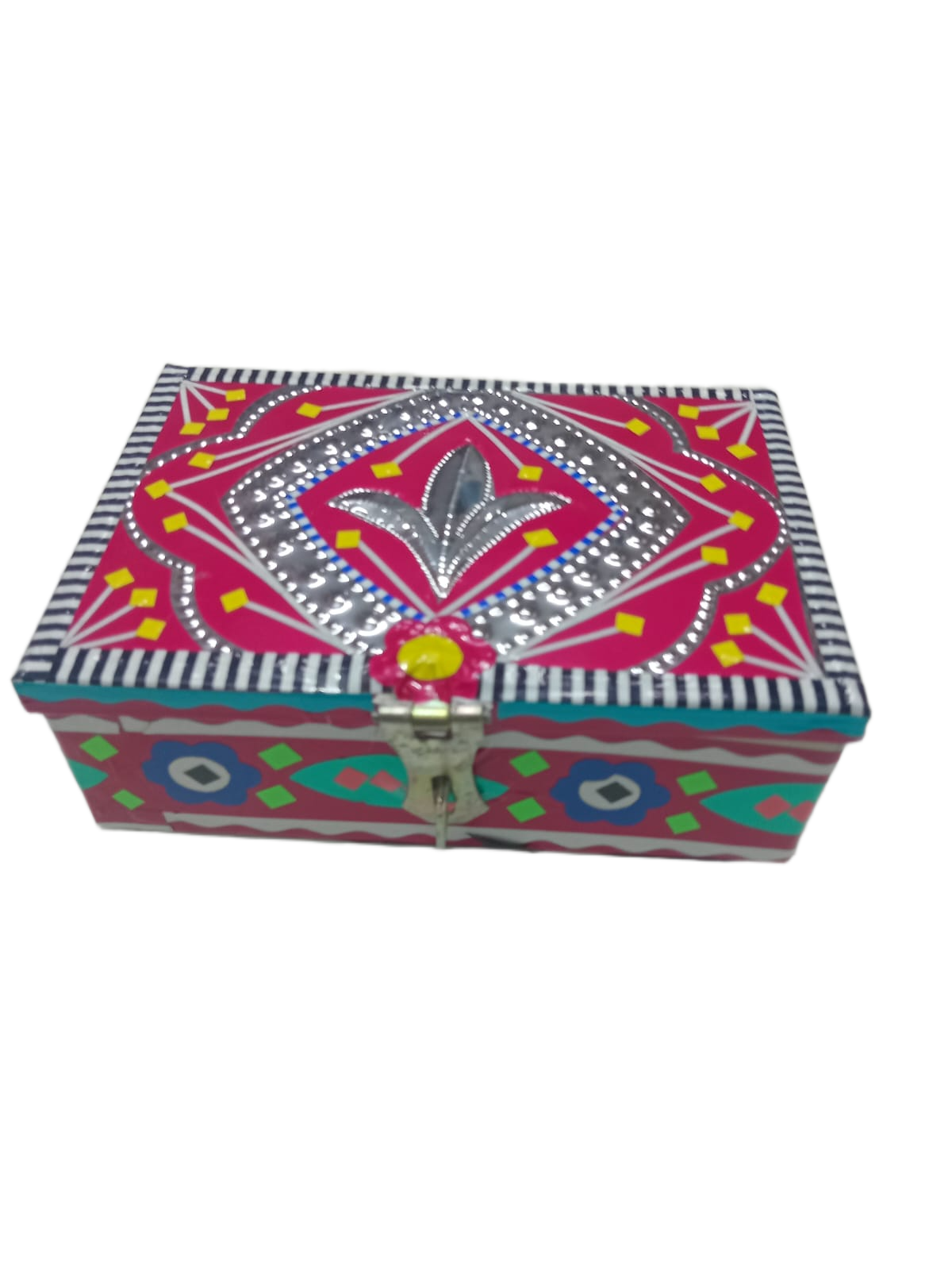 Chamakpatti Box: Real Truck Art Design for Storage and Decoration (W-16, H-11 cm) - Image 8