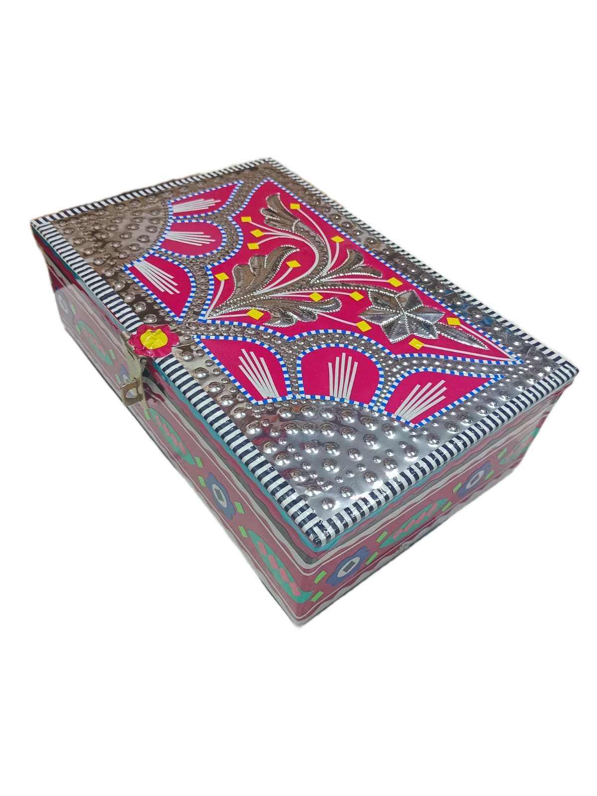 Chamakpatti Box: Real Truck Art Design for Storage and Decoration (W-25, H-17 cm) - Image 6