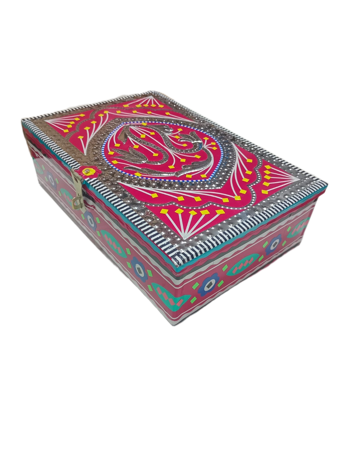 Chamakpatti Box: Real Truck Art Design for Storage and Decoration (W-27, H-19 cm) - Image 5