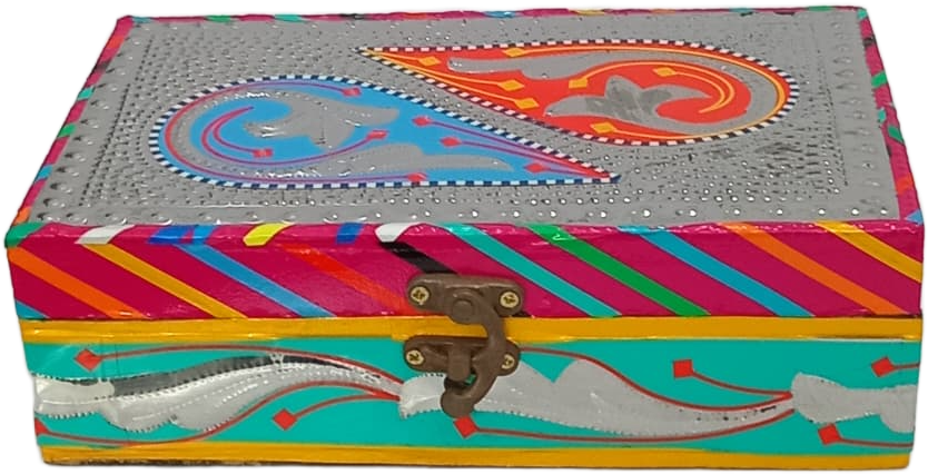 Chamakpatti Box: Real Truck Art Design for Storage and Decoration (W-20, H-12.5 cm) - Image 4