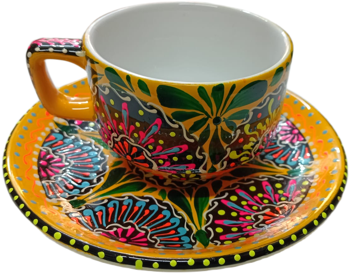 Hand-Painted Truck Art Tea Cup and Saucer Set - Image 3