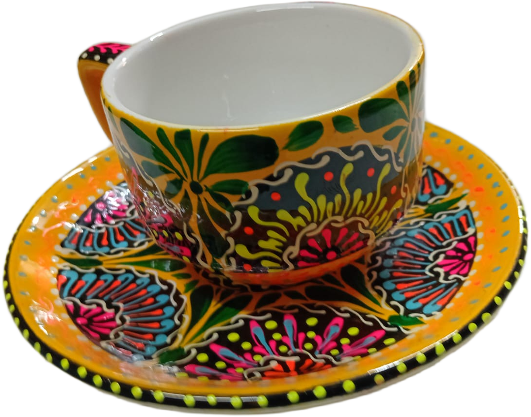 Hand-Painted Truck Art Tea Cup and Saucer Set - Image 4