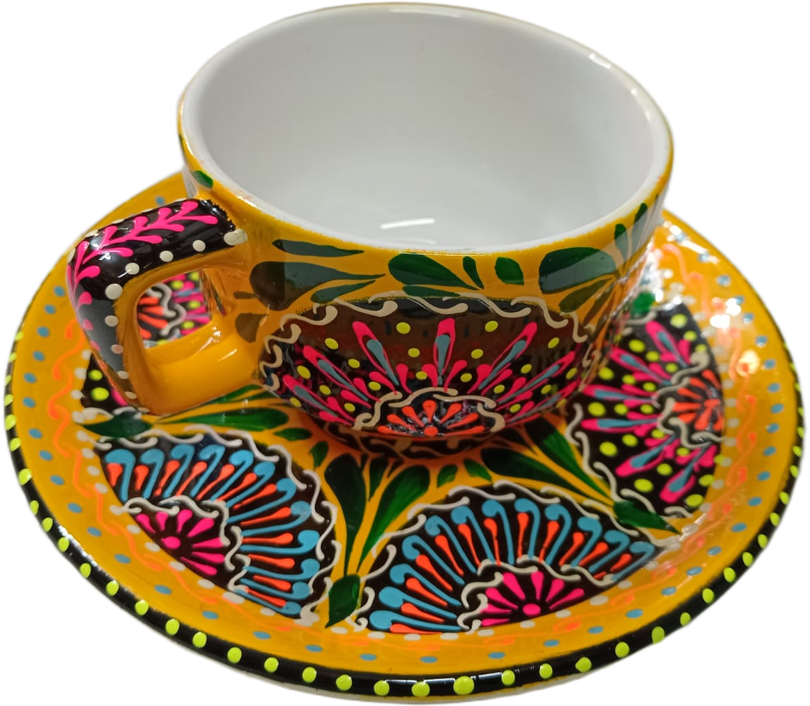 Hand-Painted Truck Art Tea Cup and Saucer Set - Image 6