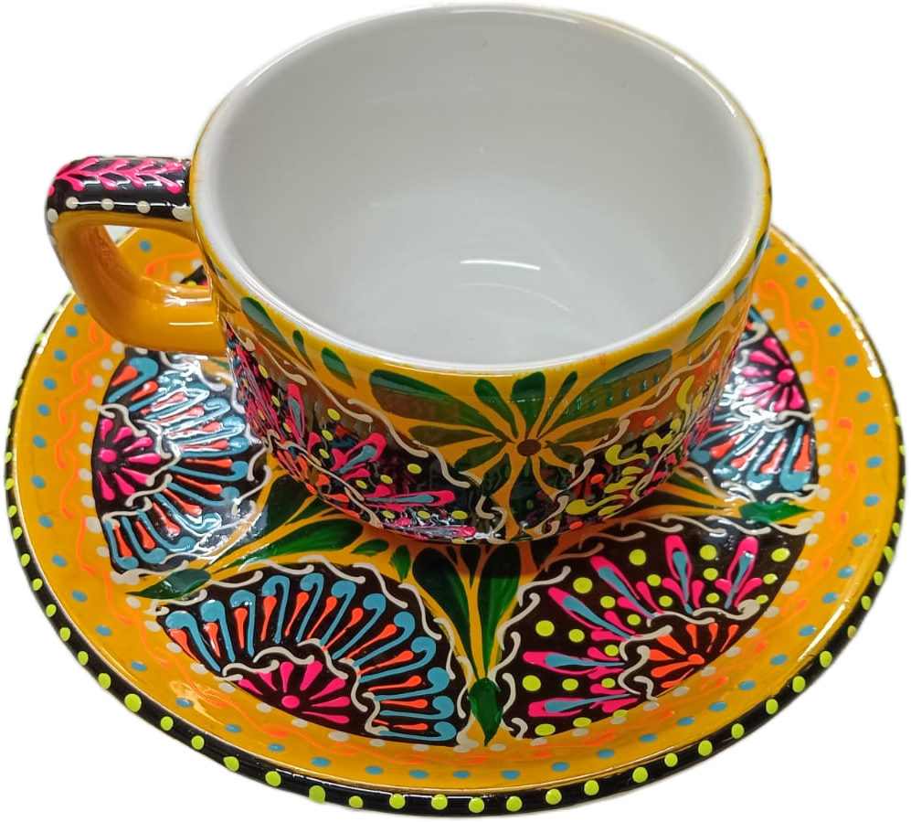 Hand-Painted Truck Art Tea Cup and Saucer Set - Image 9