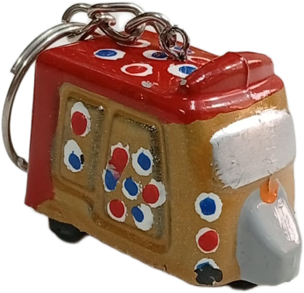Handmade Mini Rickshaw Keychain – Traditional Pakistani Truck Art Style - Image 4