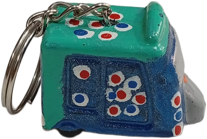 Handmade Mini Rickshaw Keychain – Traditional Pakistani Truck Art Style - Image 3