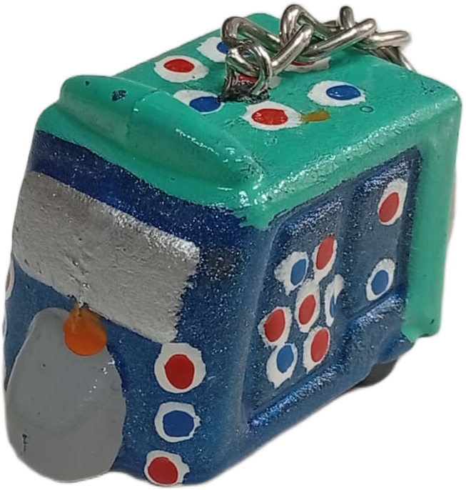 Handmade Mini Rickshaw Keychain – Traditional Pakistani Truck Art Style - Image 5