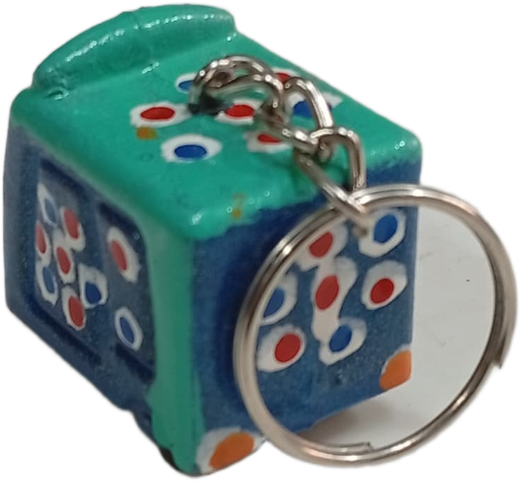 Handmade Mini Rickshaw Keychain – Traditional Pakistani Truck Art Style - Image 6