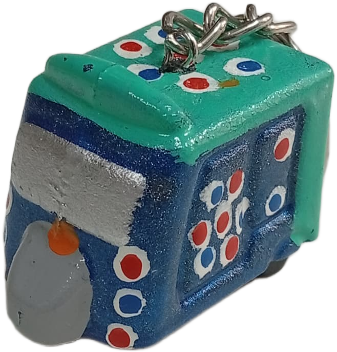 Handmade Mini Rickshaw Keychain – Traditional Pakistani Truck Art Style - Image 7