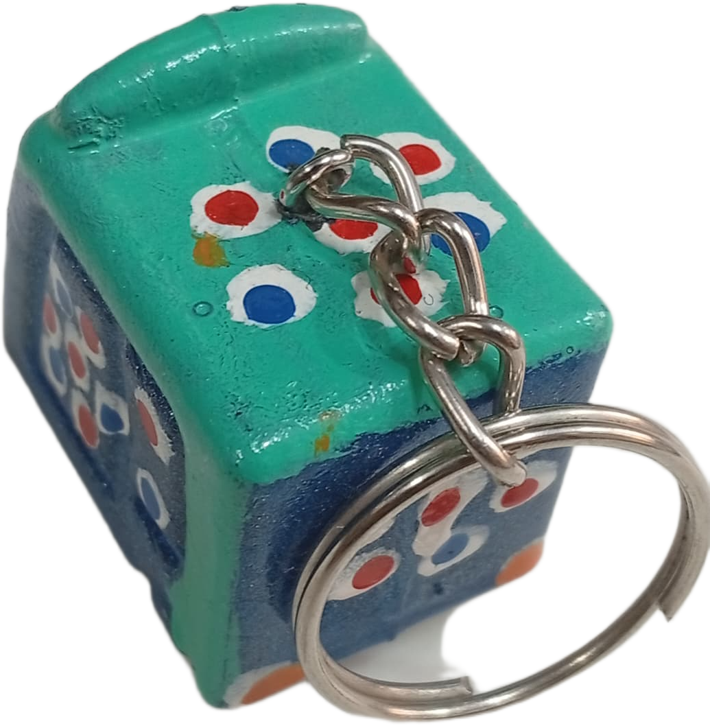 Handmade Mini Rickshaw Keychain – Traditional Pakistani Truck Art Style - Image 9