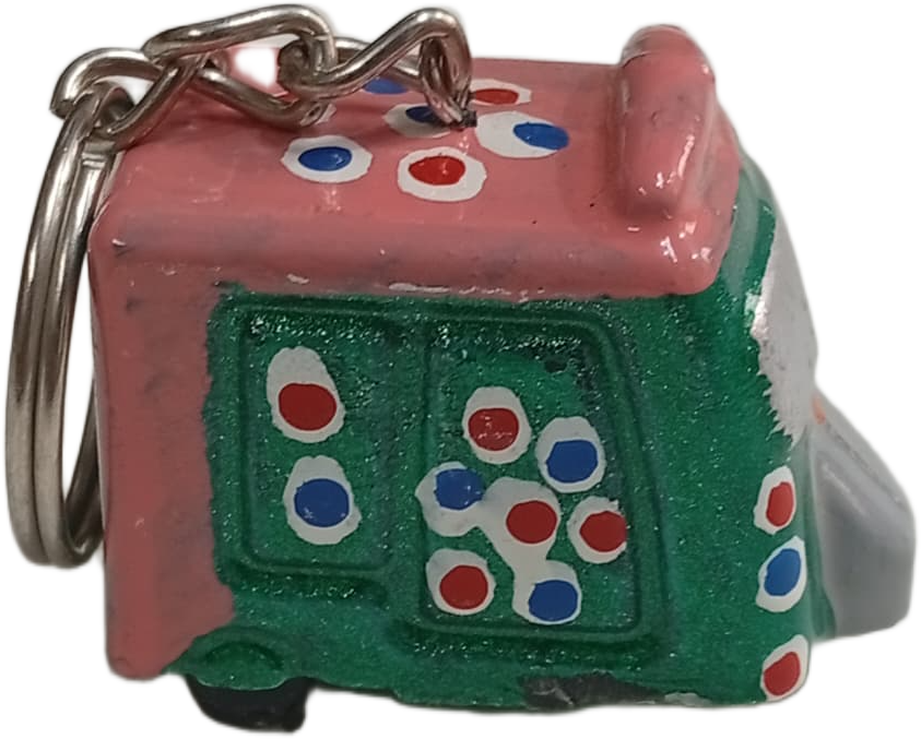 Handmade Mini Rickshaw Keychain – Traditional Pakistani Truck Art Style - Image 3