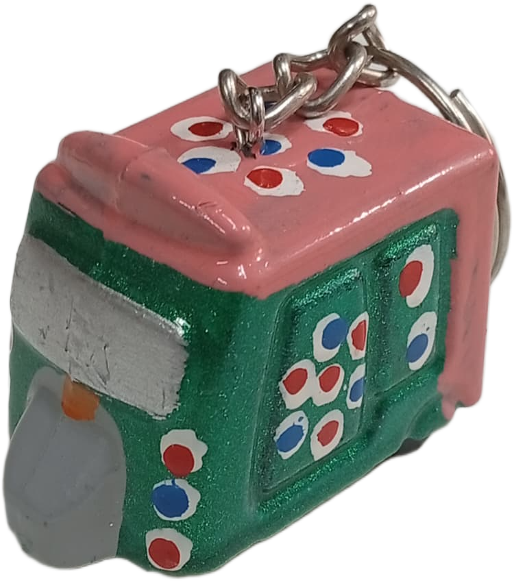 Handmade Mini Rickshaw Keychain – Traditional Pakistani Truck Art Style - Image 4