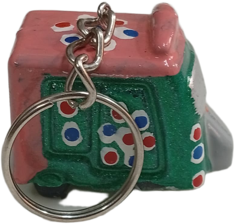 Handmade Mini Rickshaw Keychain – Traditional Pakistani Truck Art Style - Image 6