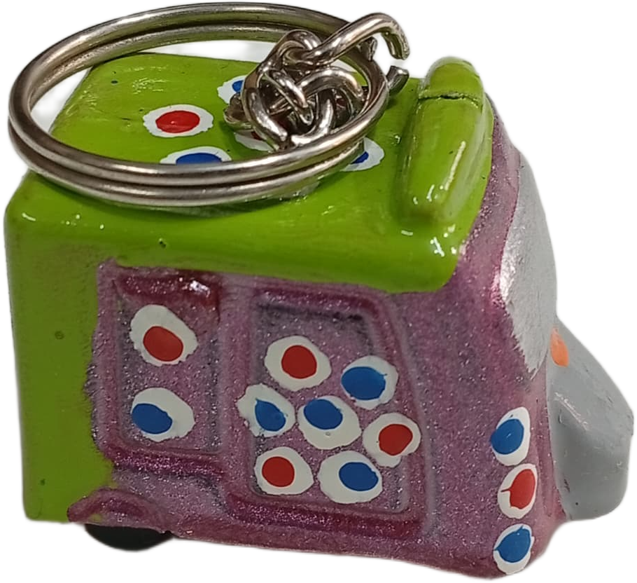 Handmade Mini Rickshaw Keychain – Traditional Pakistani Truck Art Style - Image 3