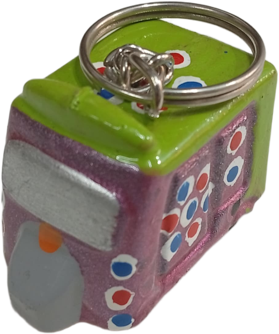Handmade Mini Rickshaw Keychain – Traditional Pakistani Truck Art Style - Image 4
