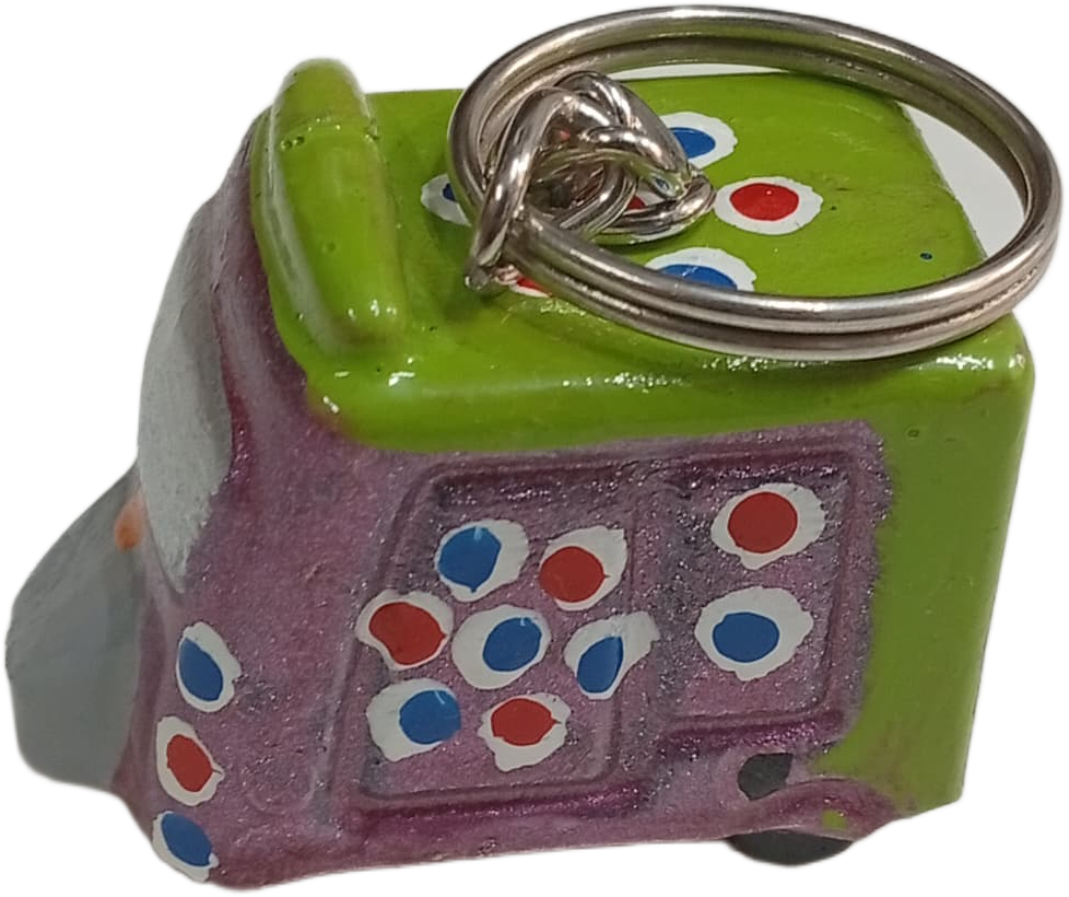 Handmade Mini Rickshaw Keychain – Traditional Pakistani Truck Art Style - Image 5