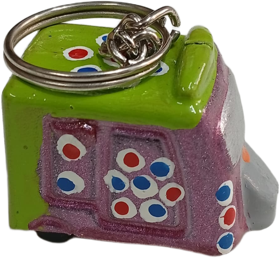 Handmade Mini Rickshaw Keychain – Traditional Pakistani Truck Art Style - Image 6