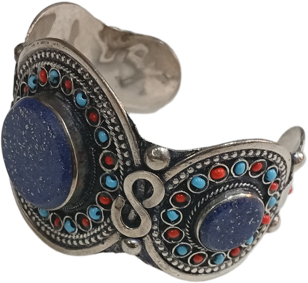 Elegant Afghani Stone Cuff Bracelet – Traditional Tribal Jewelry - Image 7