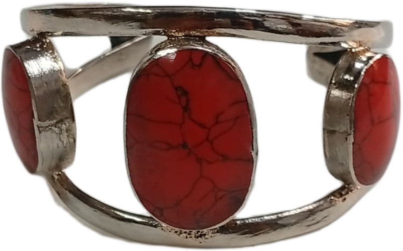 Elegant Afghani Stone Cuff Bracelet – Traditional Tribal Jewelry - Image 3