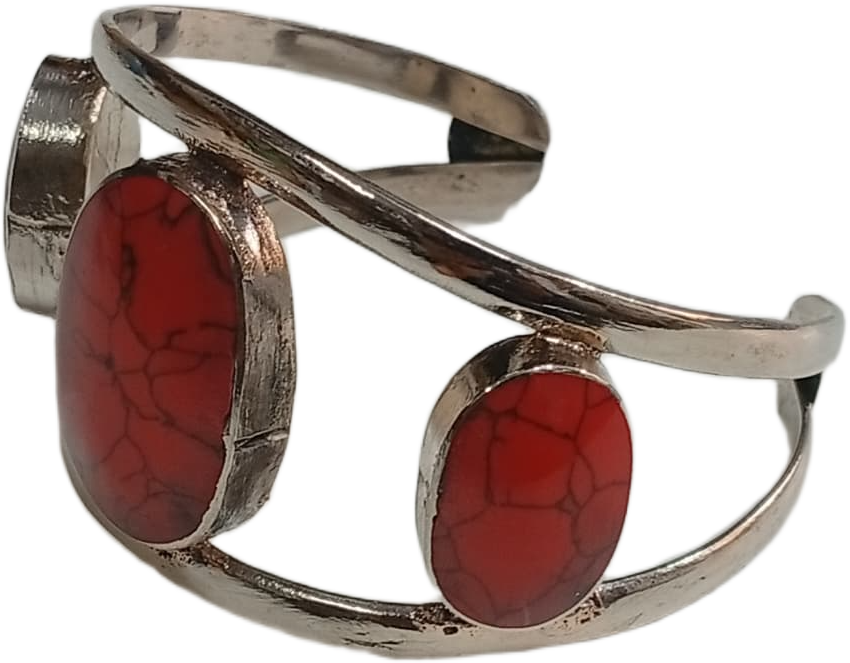 Elegant Afghani Stone Cuff Bracelet – Traditional Tribal Jewelry - Image 5