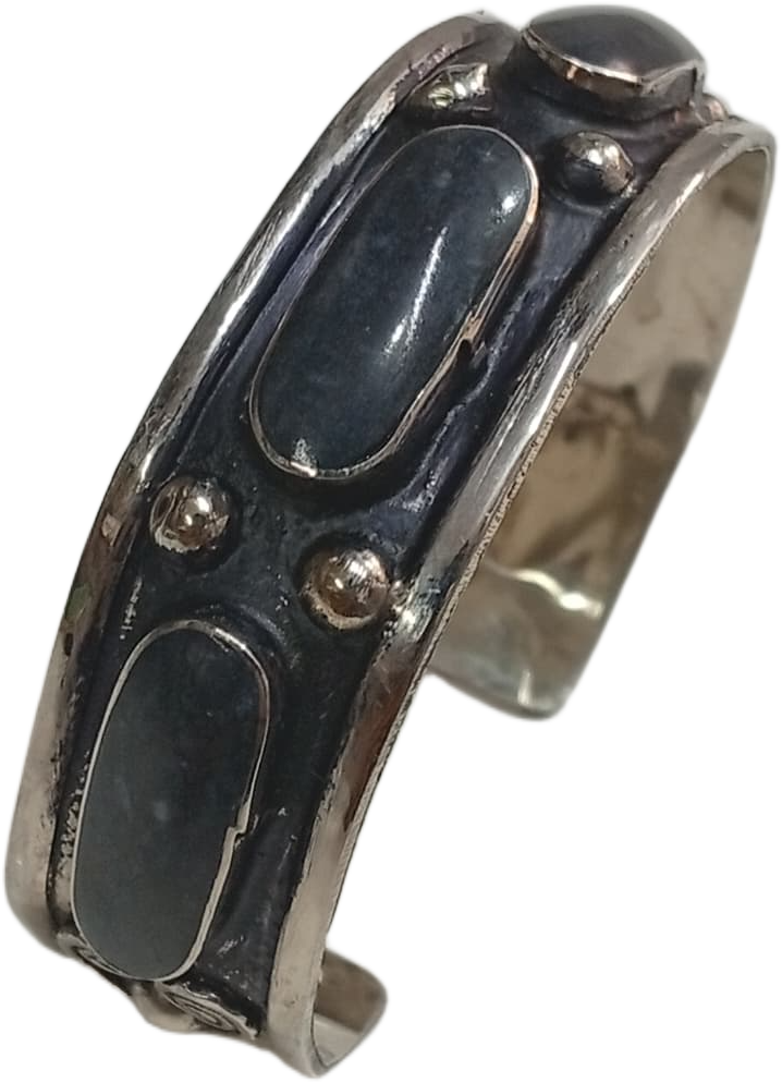Elegant Afghani Stone Cuff Bracelet – Traditional Tribal Jewelry - Image 3