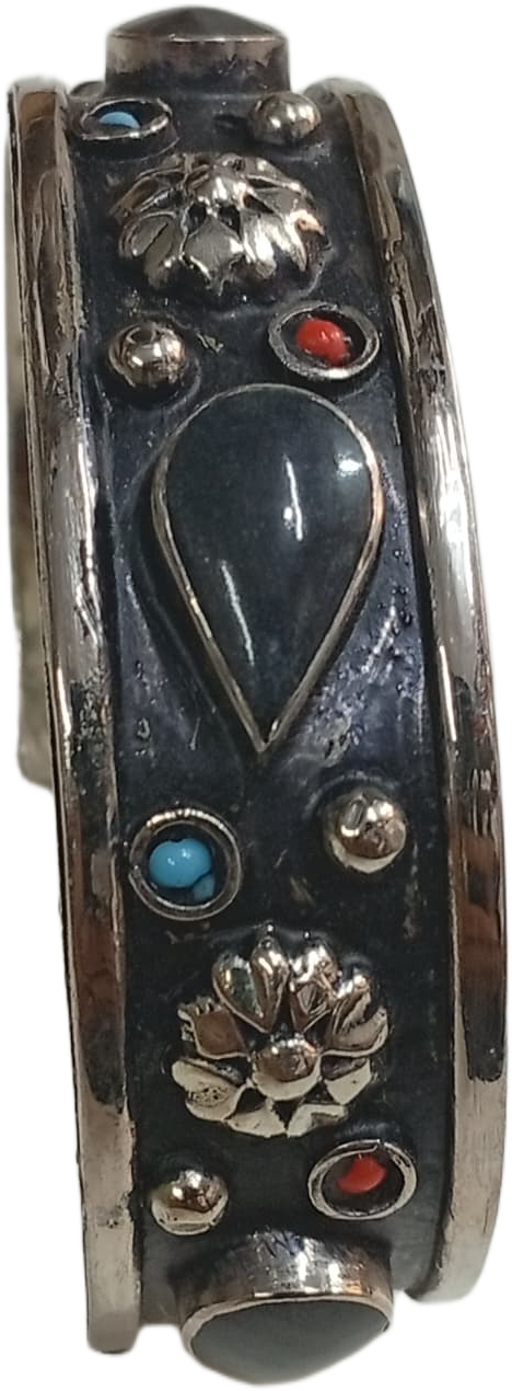 Elegant Afghani Stone Cuff Bracelet – Traditional Tribal Jewelry - Image 4