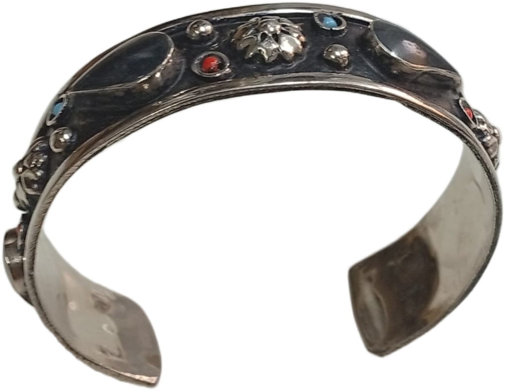 Elegant Afghani Stone Cuff Bracelet – Traditional Tribal Jewelry - Image 6