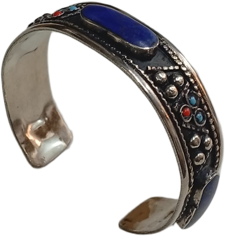 Elegant Afghani Stone Cuff Bracelet – Traditional Tribal Jewelry - Image 4