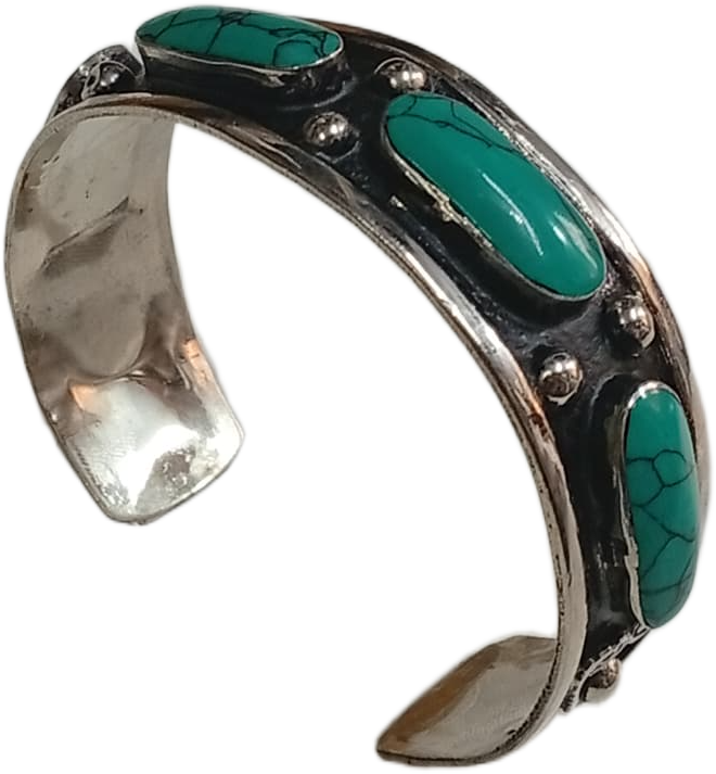 Elegant Afghani Stone Cuff Bracelet – Traditional Tribal Jewelry - Image 4