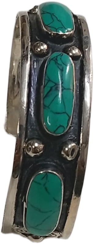 Elegant Afghani Stone Cuff Bracelet – Traditional Tribal Jewelry - Image 6