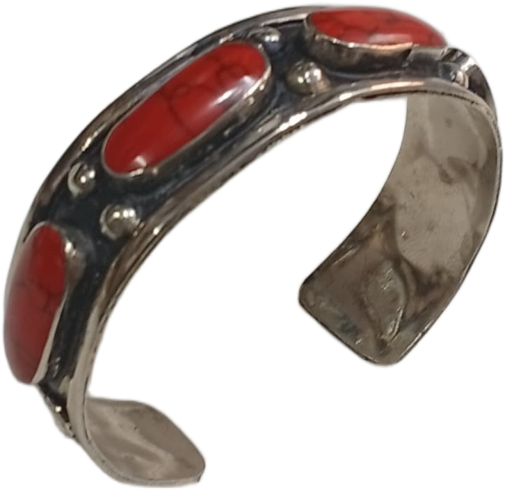 Elegant Afghani Stone Cuff Bracelet – Traditional Tribal Jewelry - Image 3