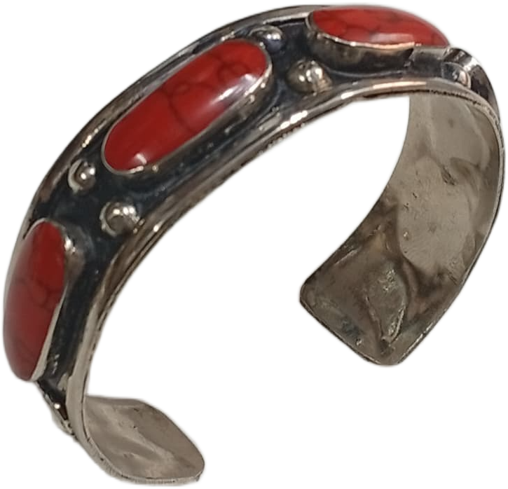 Elegant Afghani Stone Cuff Bracelet – Traditional Tribal Jewelry - Image 4