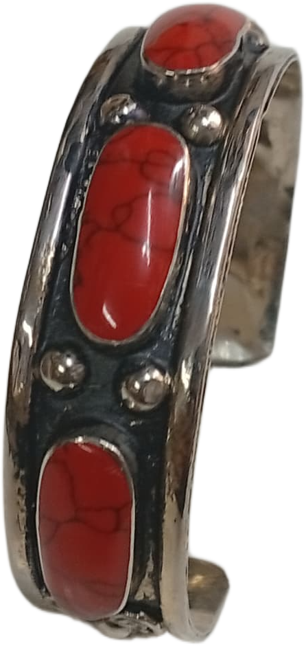 Elegant Afghani Stone Cuff Bracelet – Traditional Tribal Jewelry - Image 7