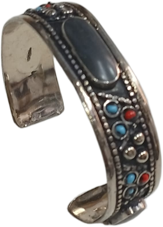 Elegant Afghani Stone Cuff Bracelet – Traditional Tribal Jewelry - Image 5