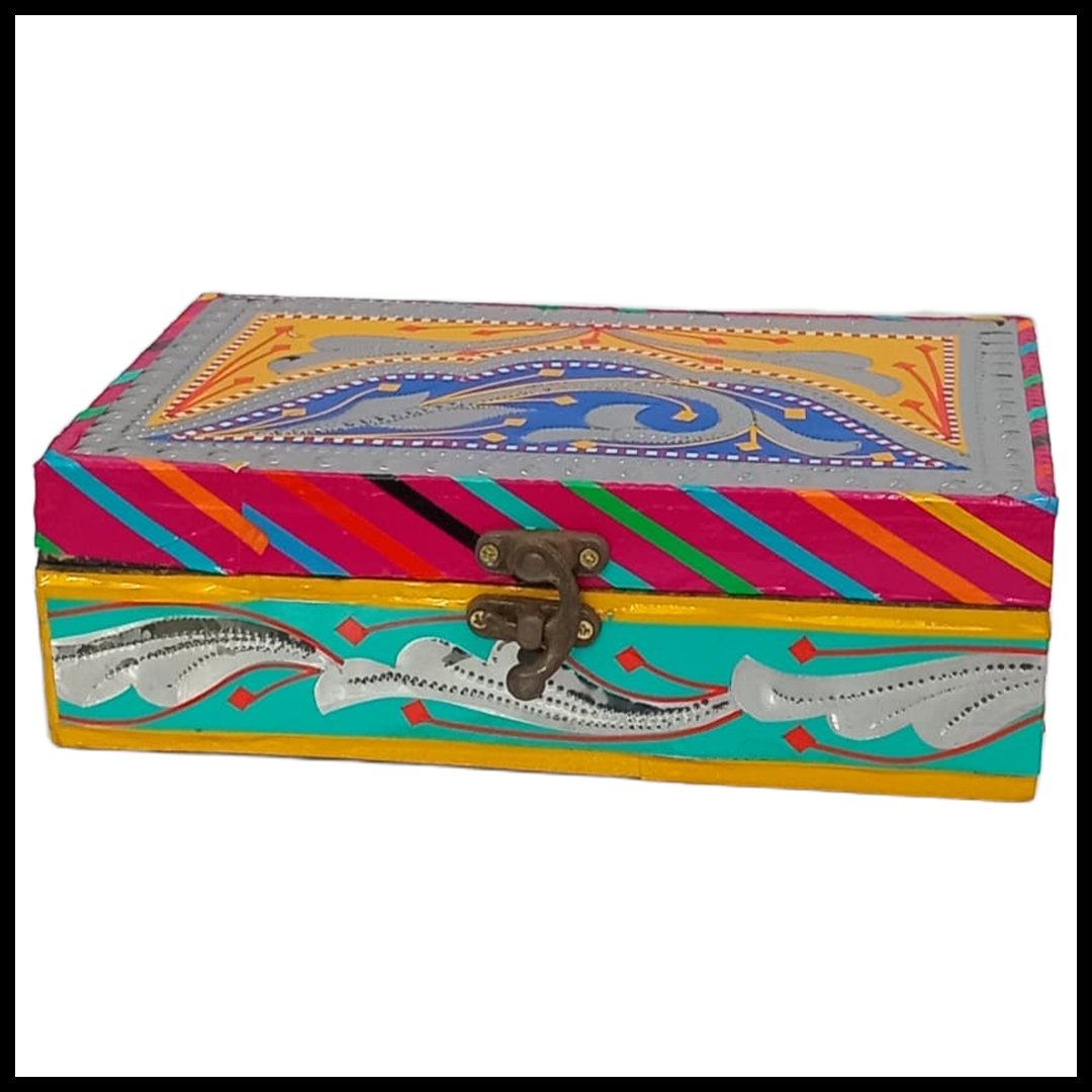 Chamakpatti Box: Real Truck Art Design for Storage and Decoration (W-20, H-12.5 cm)
