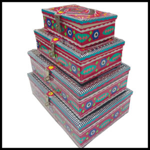 Chamakpatti Box Set (4-Pcs) – Handcrafted Traditional Storage with Vibrant Designs