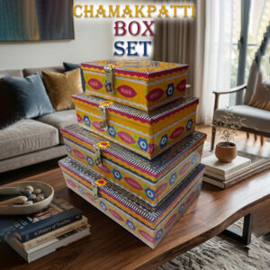 Chamakpatti Box Set (4-Pcs) – Handcrafted Traditional Storage with Vibrant Designs
